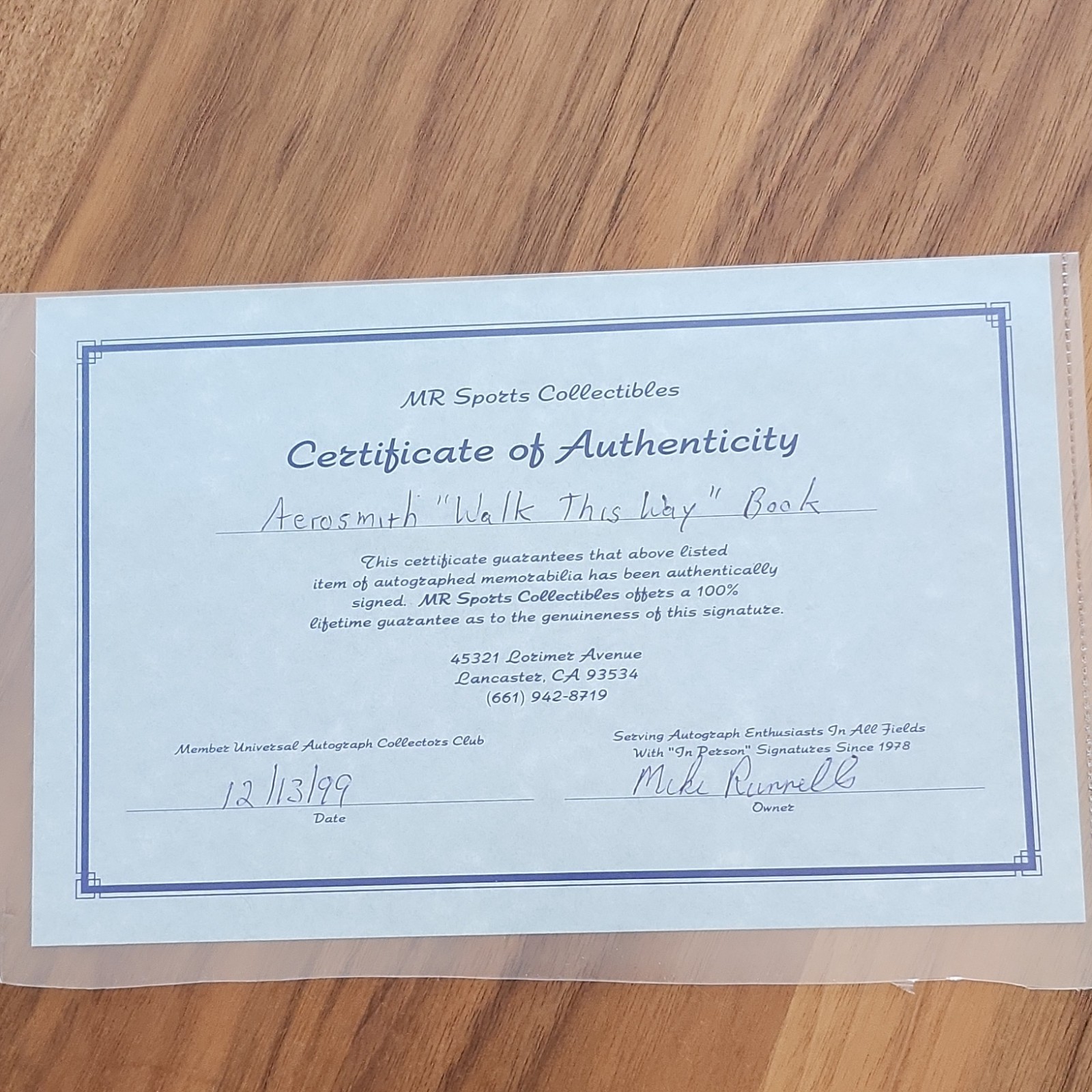 Aerosmith Signed Walk This Way First Edition MR Sports Collectibles Authenticat…