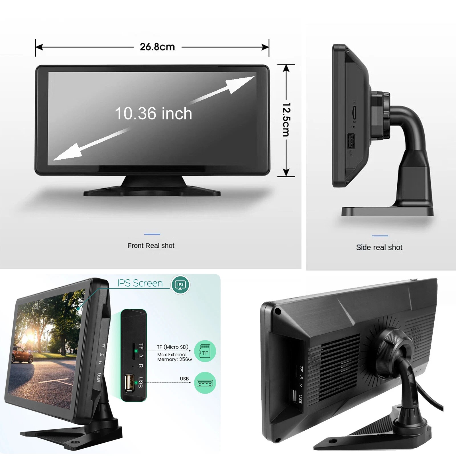 Panorama 10.36" Monitor 5 CH DVR Backup camera For Truck Semi Box Bus RV Reverse