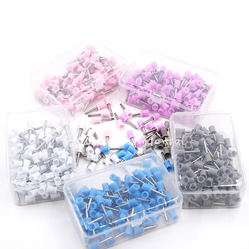 Dental Latch Tapered Rubber Bristle Polishing Cups&Brushes Tooth Prophy Polisher