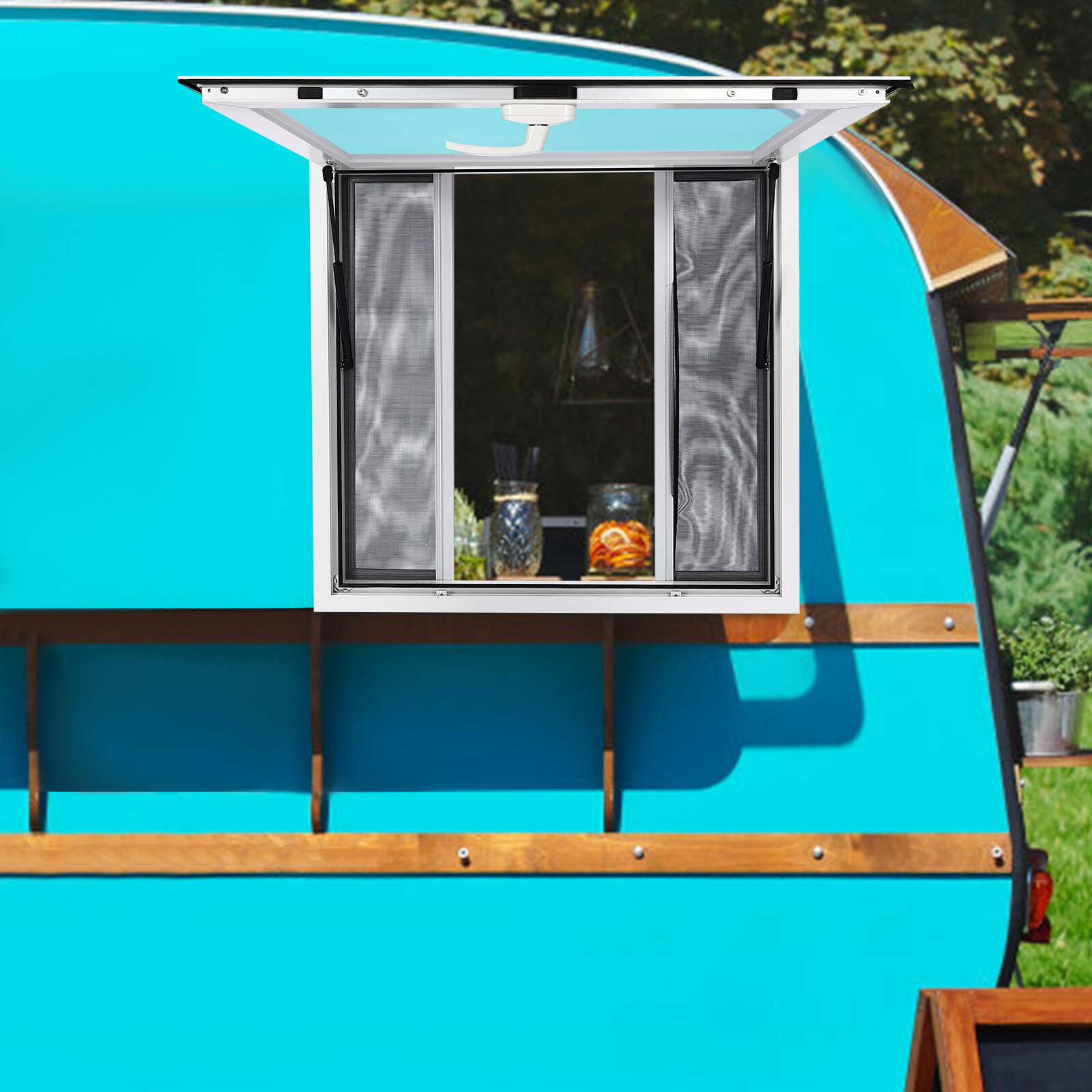 36"L x 36"W Concession Stand Serving Window Food Truck Service Awning w/ Hooks