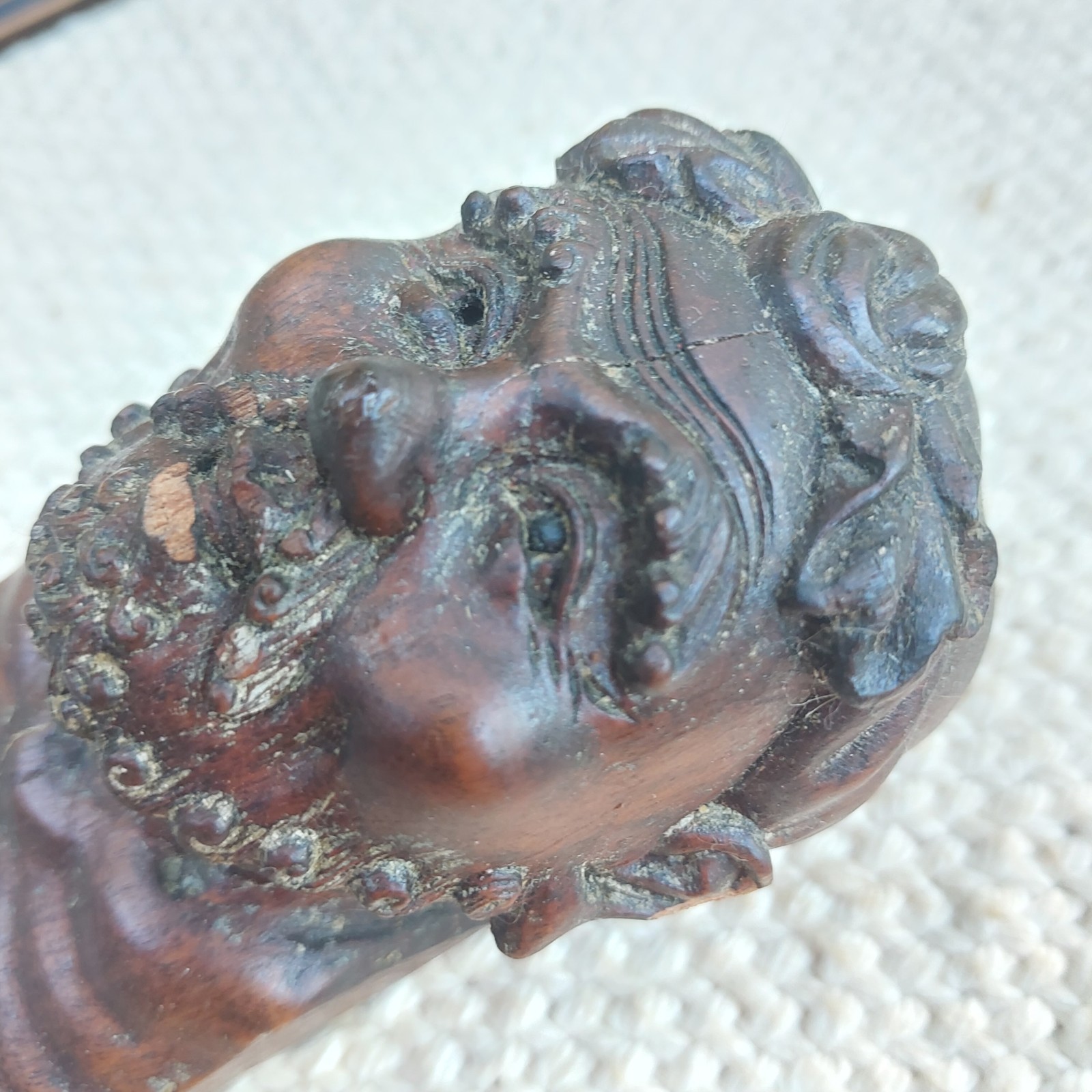 Antique Carved Man Wood Victorian Salvage Architectural Furniture Trim Picture