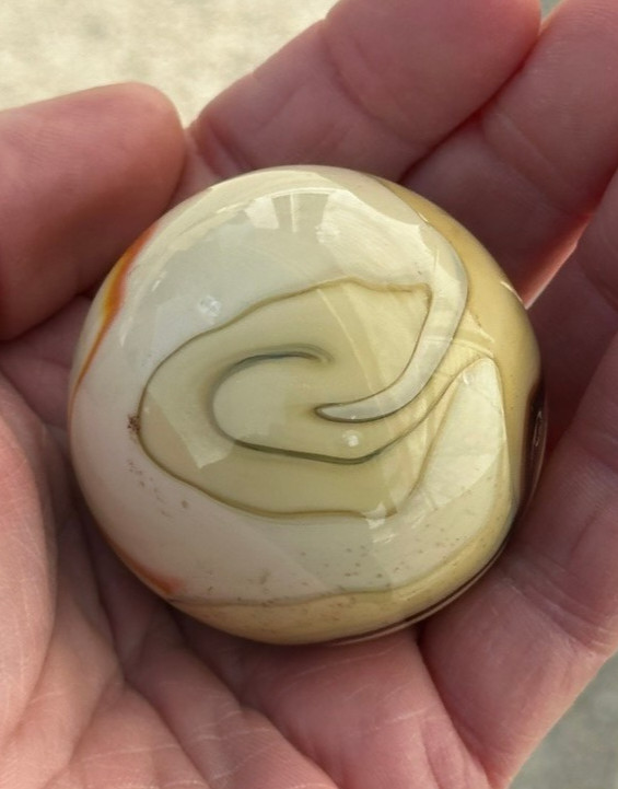 Toe Breaker 50mm (2") MORIARTY Brown/Orange Swirl Marbles glass Toebreaker HUGE