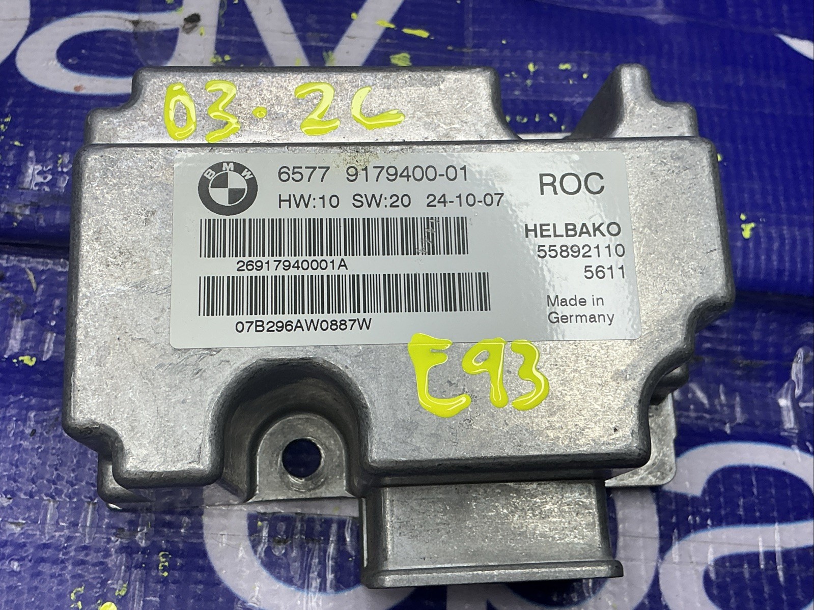 07-13 OEM BMW E88 E93 135 335 Convertible Roof Top Control Module ROC Rollover