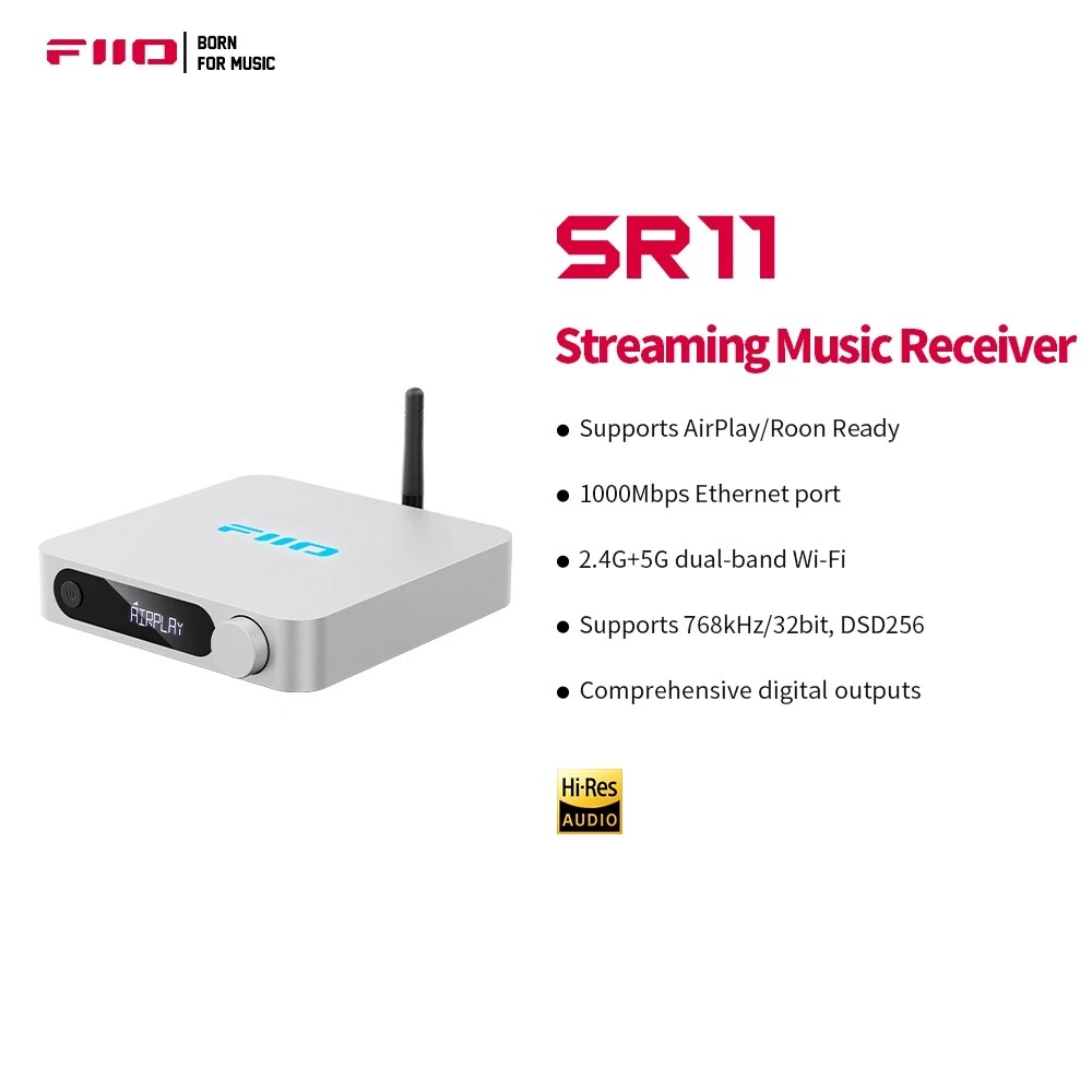 FiiO SR11 AirPlay Audio Streamer Receiver,WiFi Multiroom Streamer,Stream Hi-Res