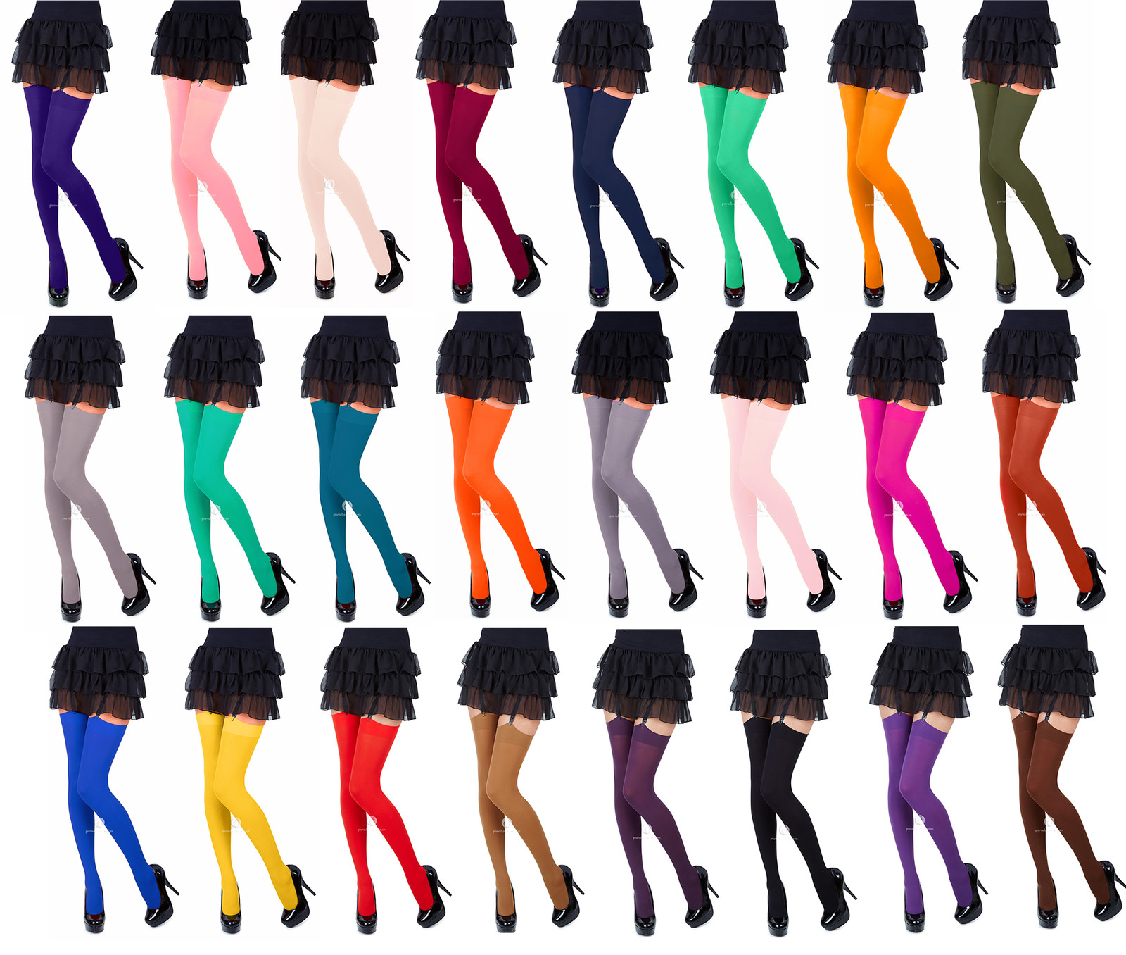 Opaque Stockings 40Denier Plain Top by Romartex,24Fashionable Colours,Sizes S-XL