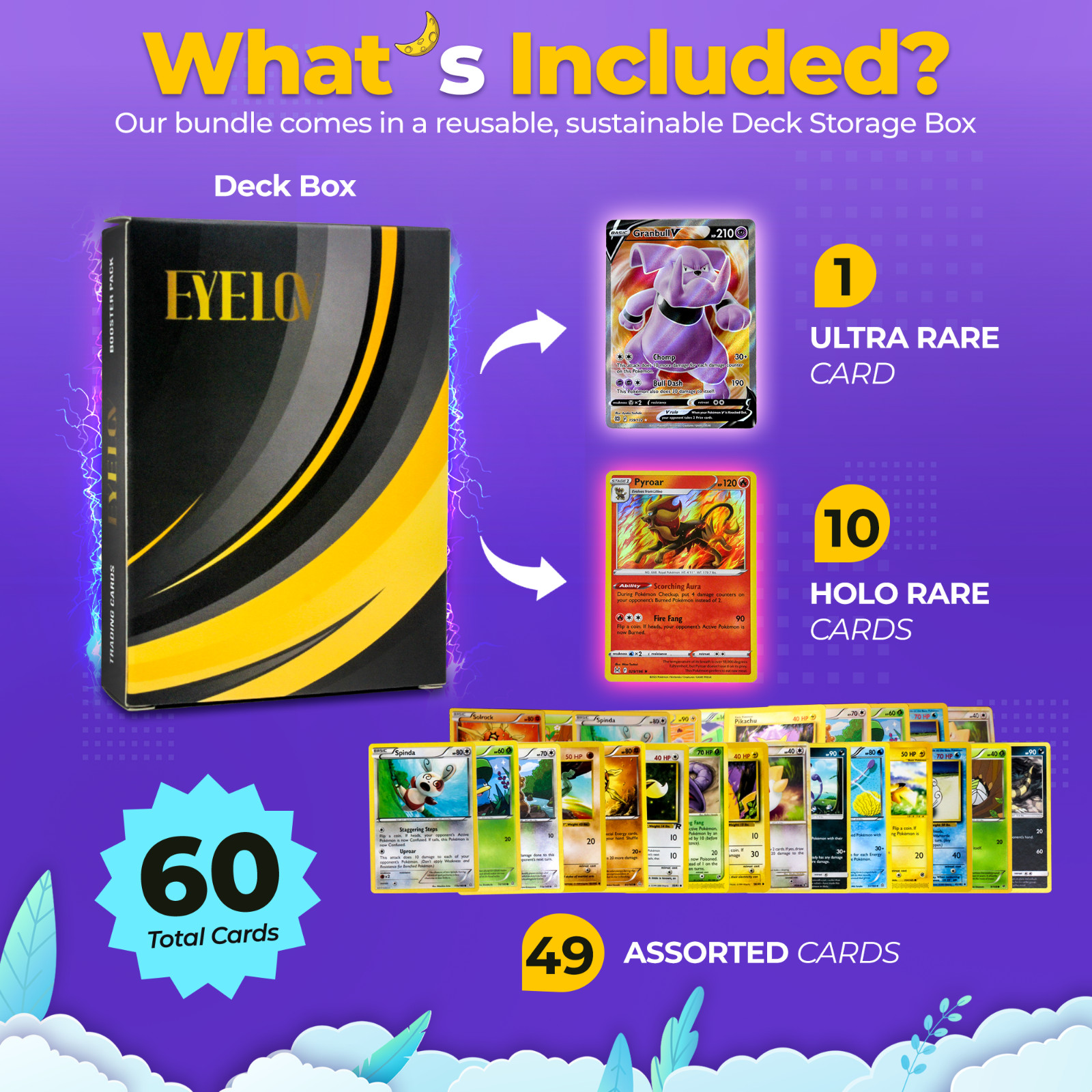 Pokemon Card Lot 60 OFFICIAL TCG Cards + Ultra Rare | VMAX GX EX VSTAR OR V!