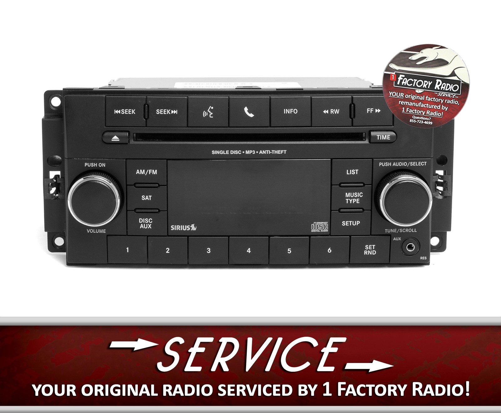 Remanufacture SERVICE for 2013-17 Chrysler Jeep Radio AM FM CD P05091197AE RES