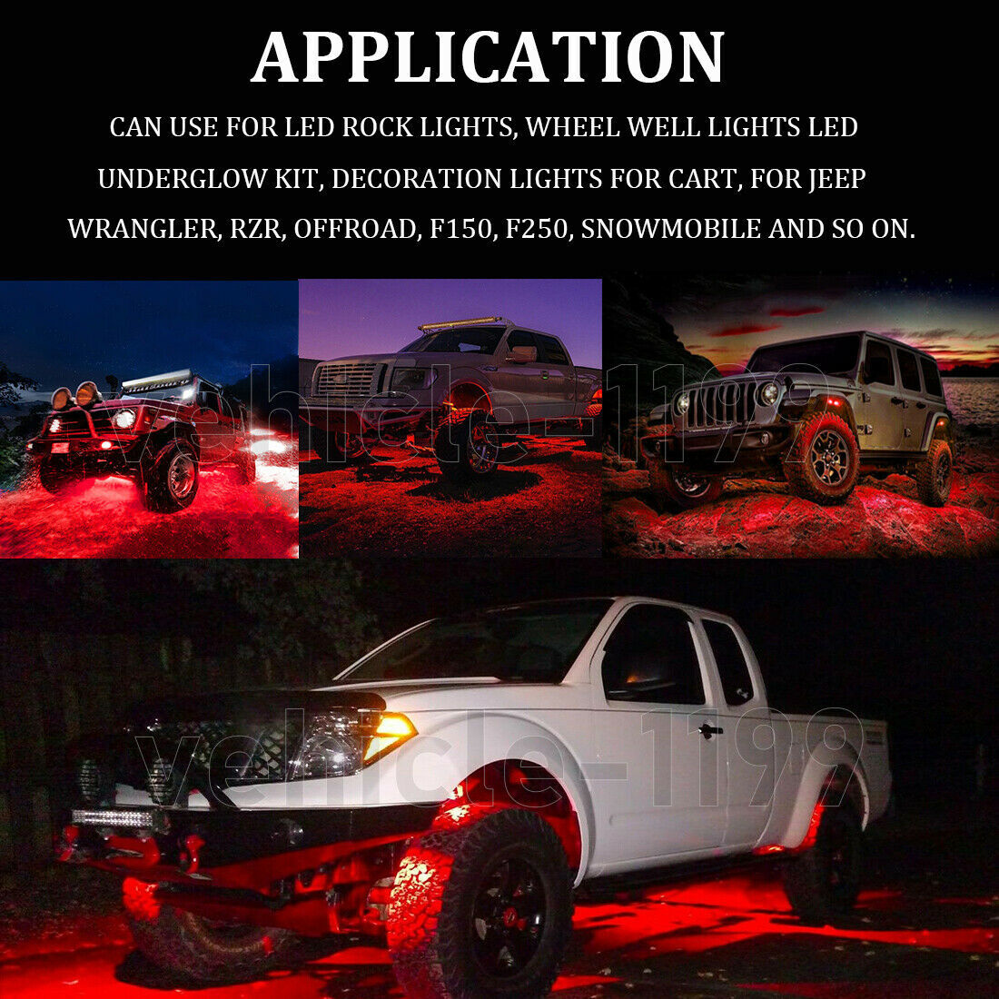 LED Rock Lights for ATV Offroad Truck Boat Underglow Underbody Fender Light Seal