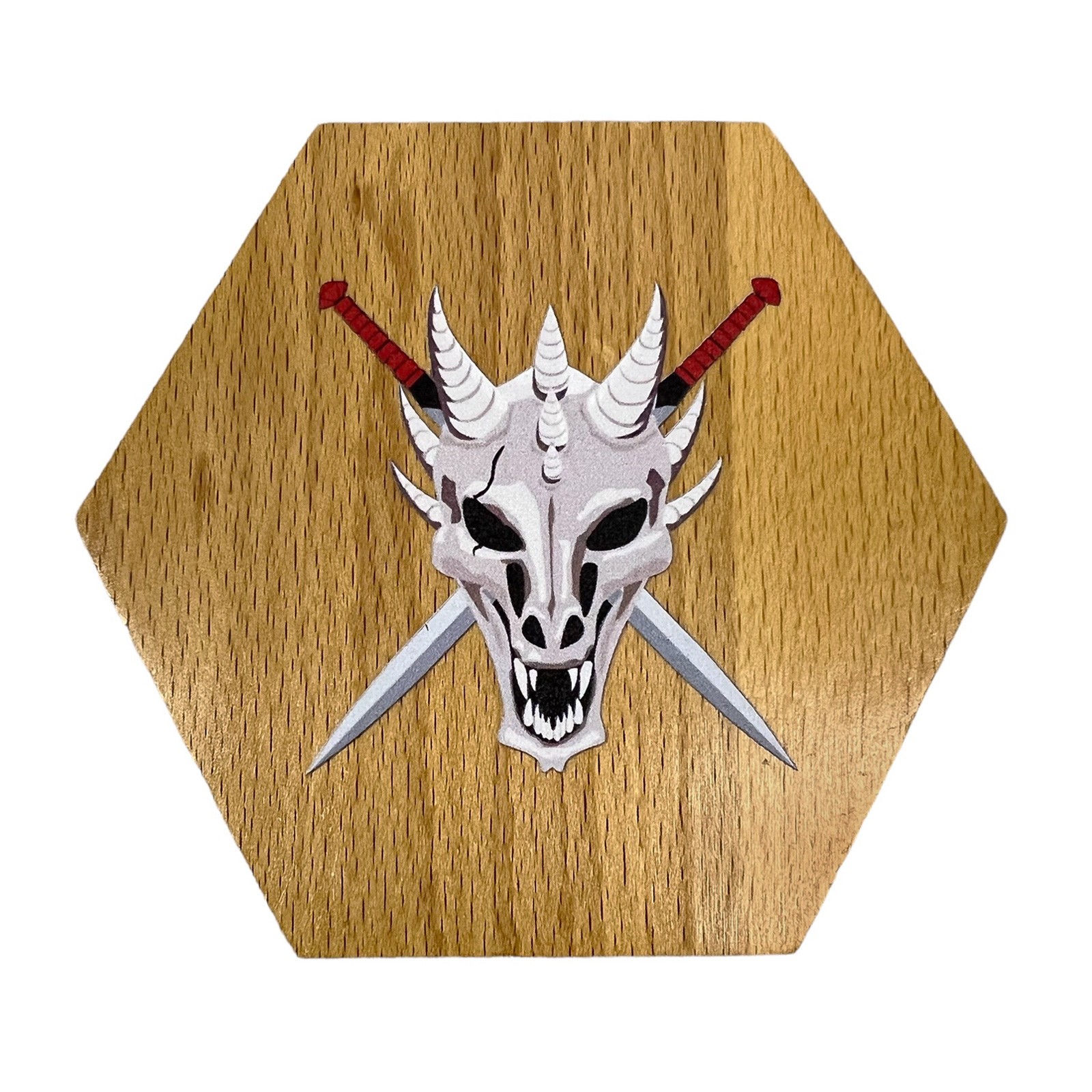 Seven Seas Pirates Metal White Blood-Like Paint Splattered Dice Set Hexagon Box