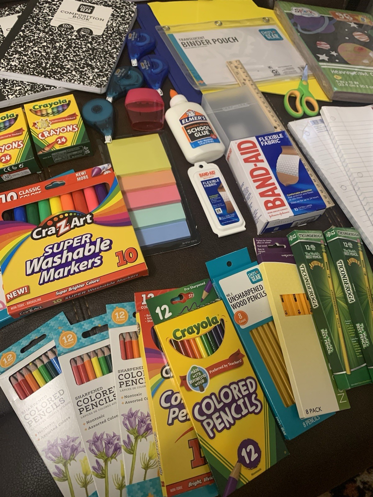 Ultimate Back to School Supply Bundle Kit 180 Items Elmer Ticonderoga Bic etcNEW