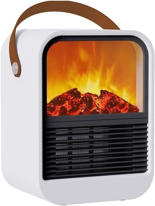Compact 3D Flame Electric Fireplace with Remote - 270 sq.ft. Heating Solution