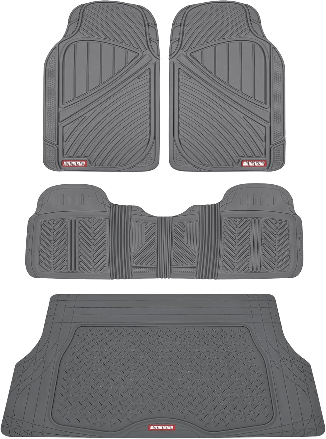 Flextough Performance All Weather Rubber Car Floor Mats with Cargo Liner – Full