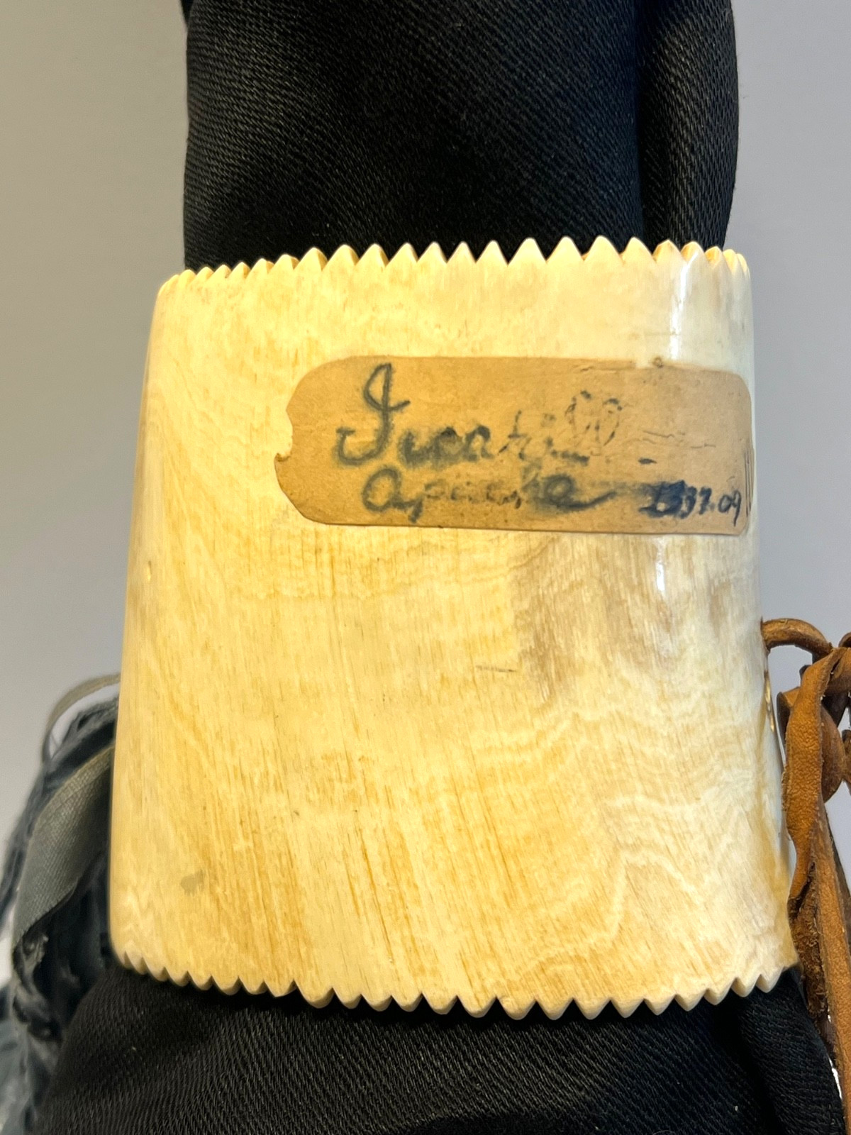 Original Native American Apache Indian Carved Ceremonial Dance Bracelet; Papers