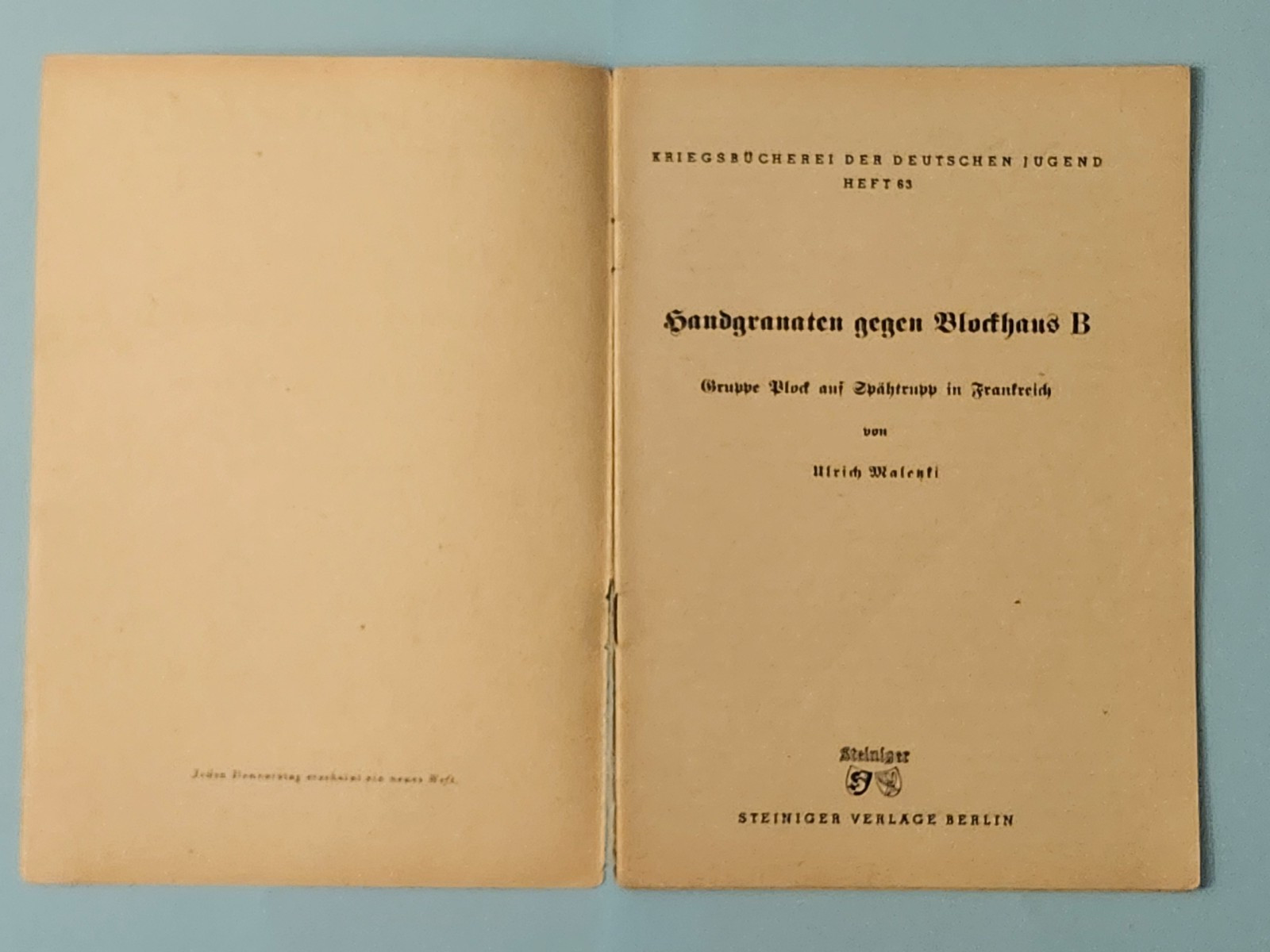 WW2 " Kriegsbücherei der deutschen Jugend" # 63