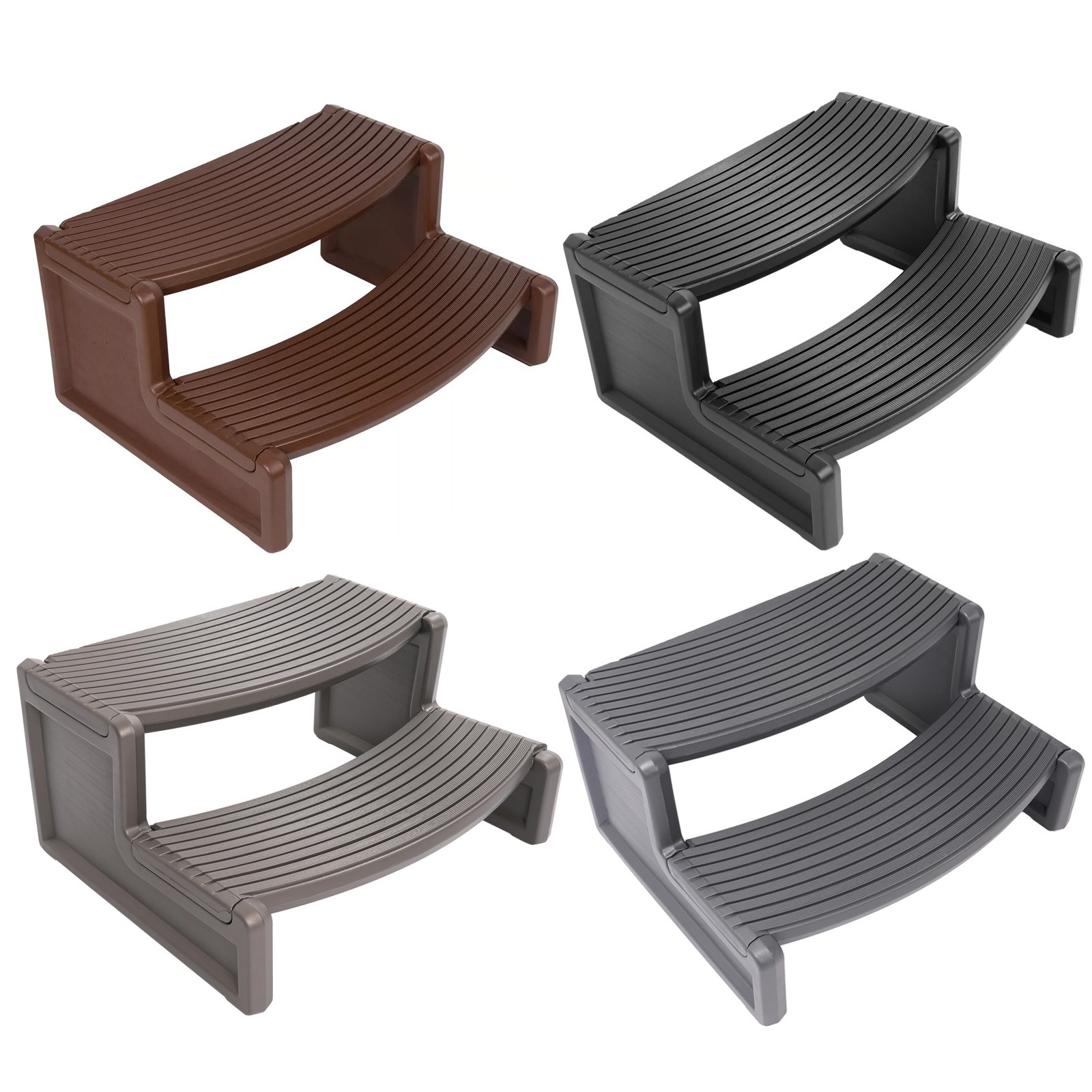 Universal Spa Hot Tub Steps No Slip Handi-Step Dark Gray/Black/Carbon Gray/Brown