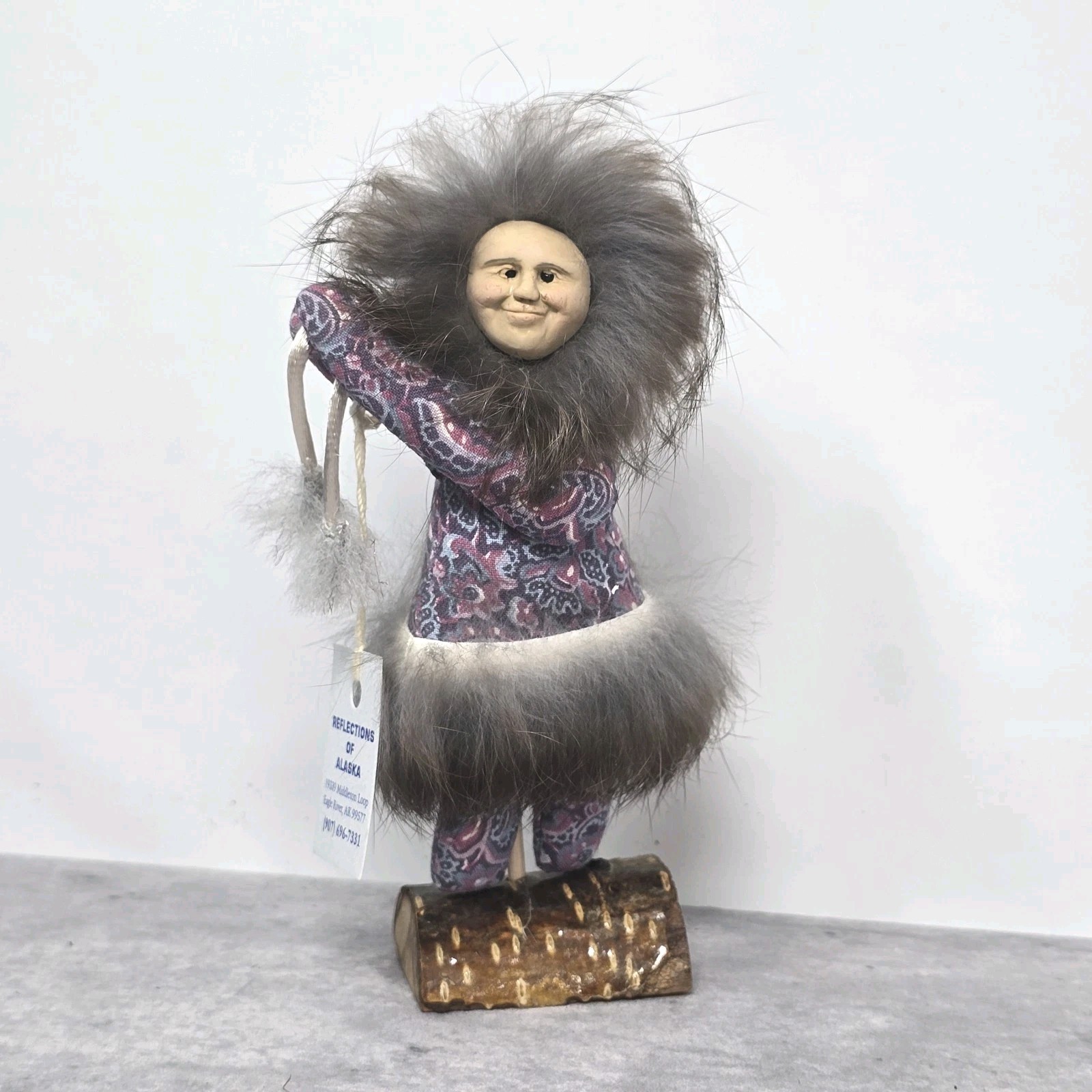 Reflection Of Alaska Artist Signed Figurine Inuit Eskimo Child With Yo Yo Toy