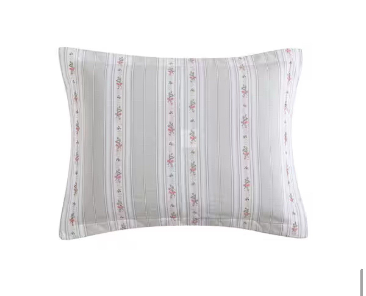 Laura Ashley Melany Pink/Gry TW Quilt/Sham Set VP WEB BASIC