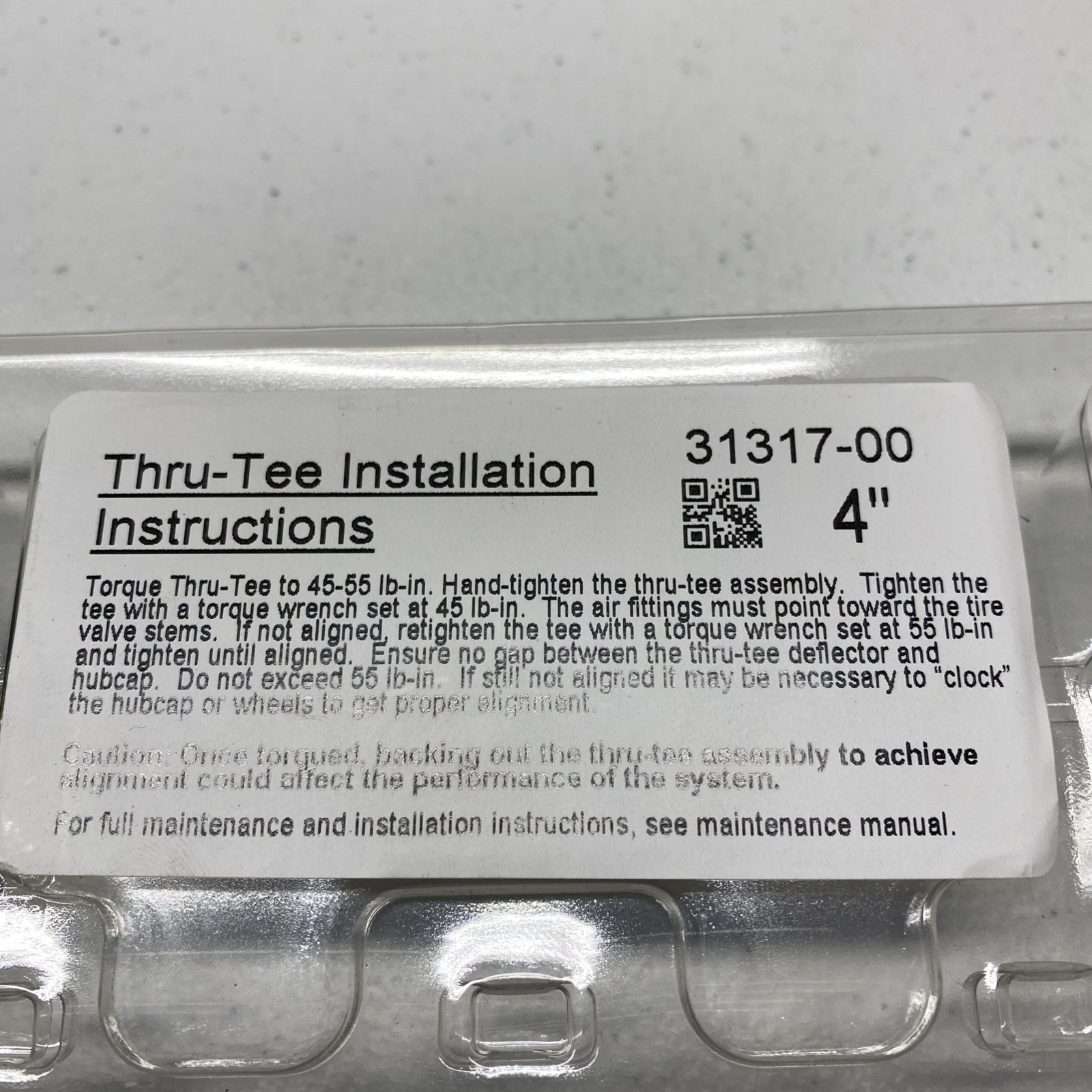 Meritor MTIS Tire Inflation System Thru-Tee 4" Long 3131700 31317-00