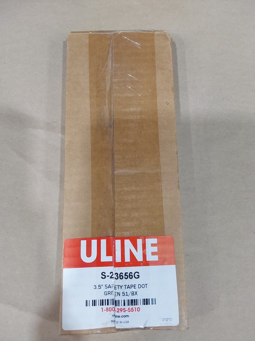 ULINE S-23656G 3.5" Safety Tape Dot Green 51/box