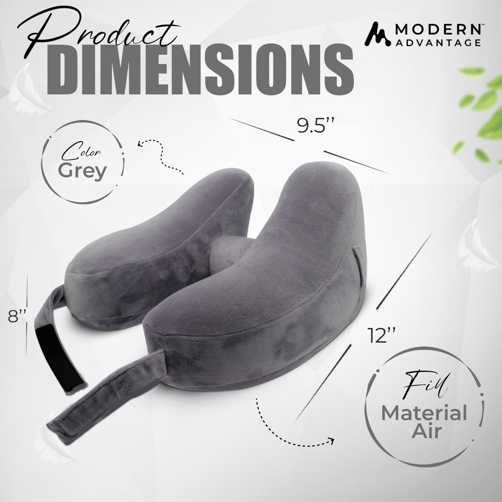 Inflatable Travel Neck Pillow NEW (GREY) FREE SHIPPING Sleep Mask & Earplugs