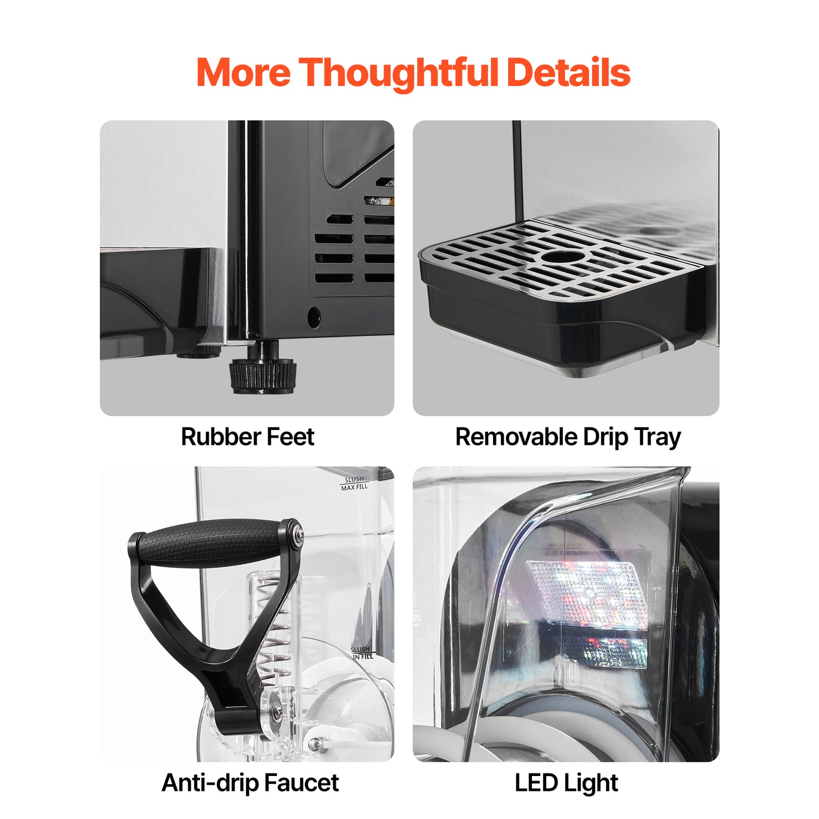 Uimoso 6L/1.6 GAL Frozen Beverage Machine with Single Tank for Slushies