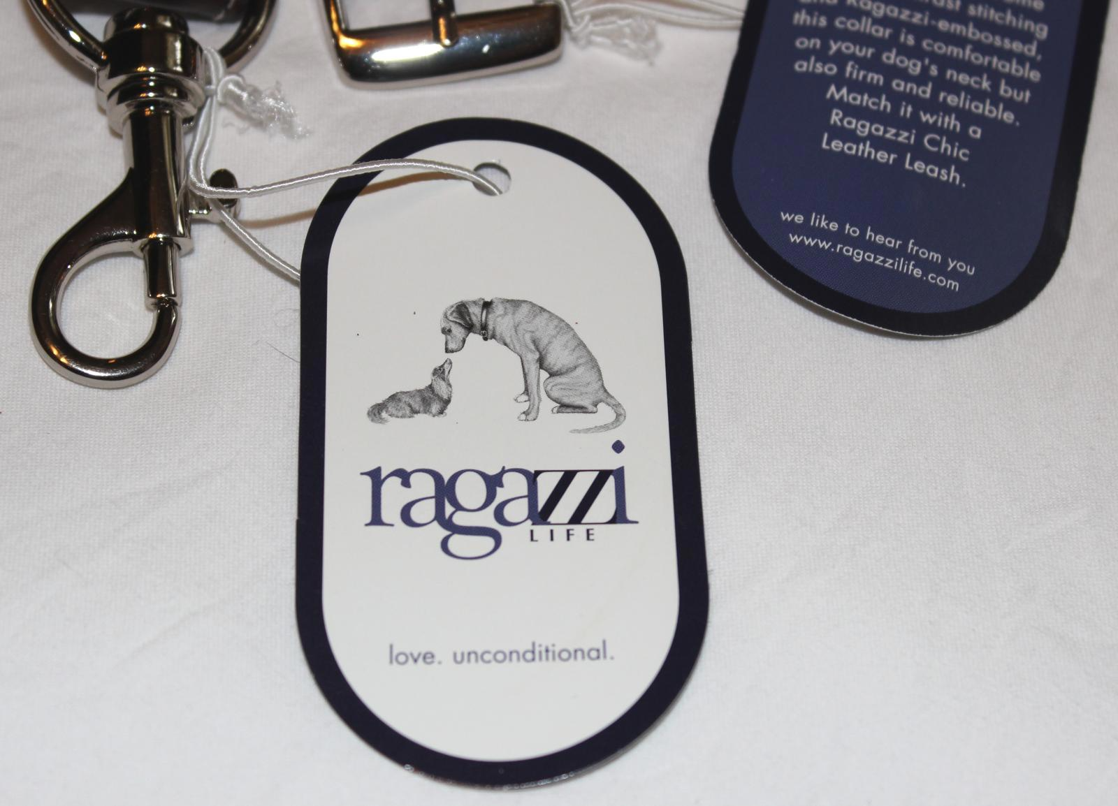 RAGAZZI LIFE CHIC LEATHER LEASH 6ft x 1" BROWN PURPLE + 22" COLLAR GENUIN LEATHR