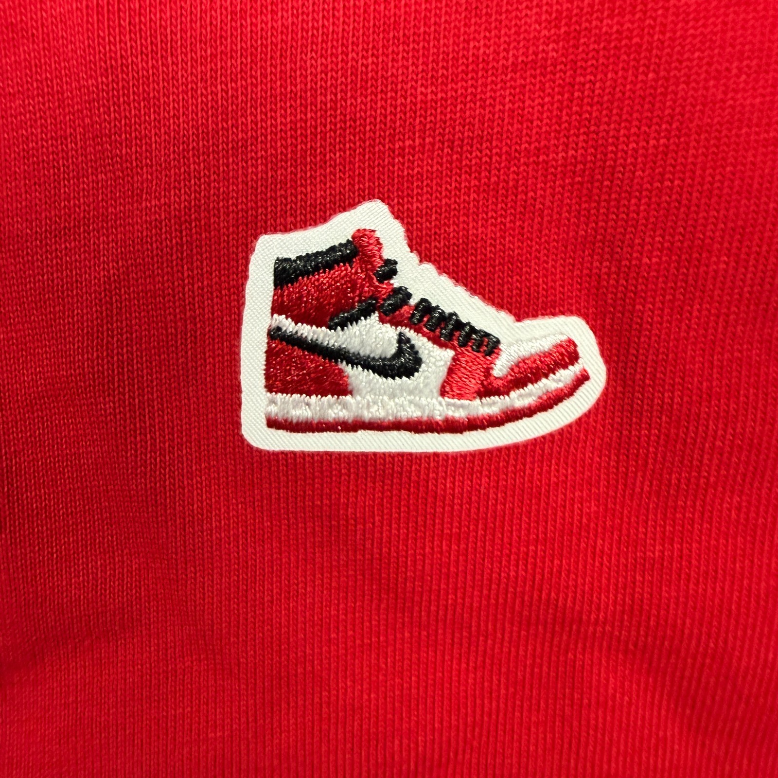 Nike Air Jordan Shirt Mens L Red Sneaker Patch Basketball HJ2326 687