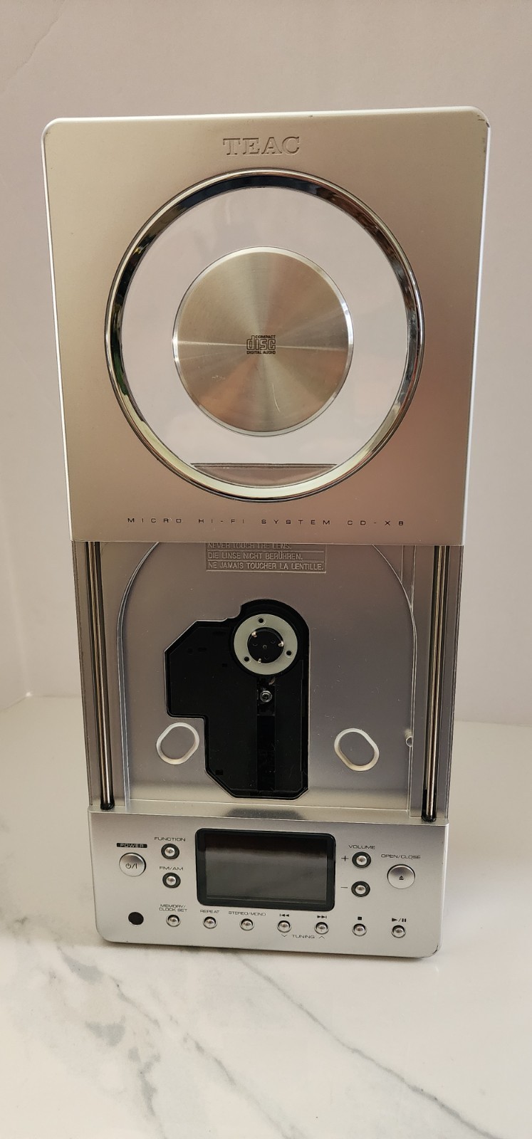 TEAC Micro Hi-Fi System CD-X8 Silver Receiver/CD Player