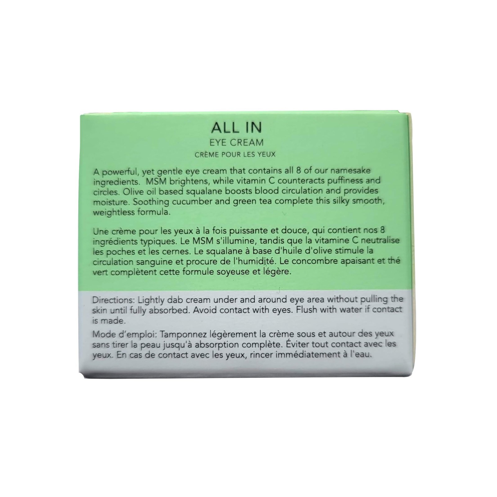 Eight Saints All-In Eye Cream, Natural & Organic Anti-Aging, Puffiness, Dark Cir