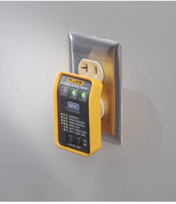 Fluke ST120+ GFCI Socket Tester with Audible Beeper - Open Box