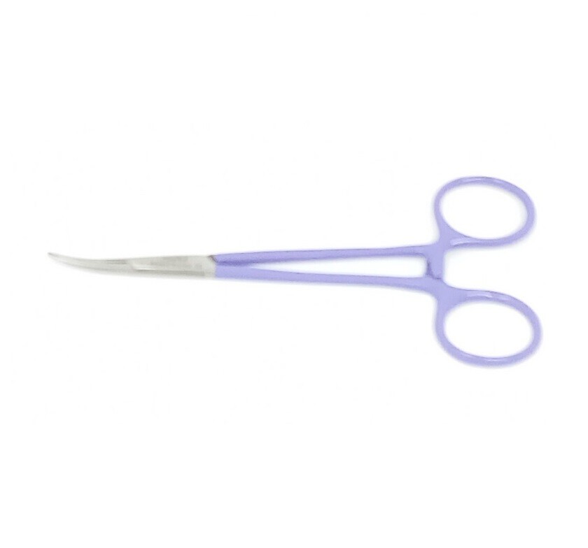 Premium Mosquito Hemostat Forceps 5"Curved "Fine" Locking Handle "Purple" Color