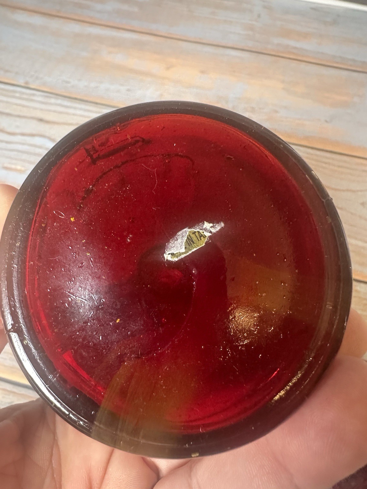 Vintage Ruby Red Glass Merry Maid Salt Pepper Shakers Set Taiwan Figural