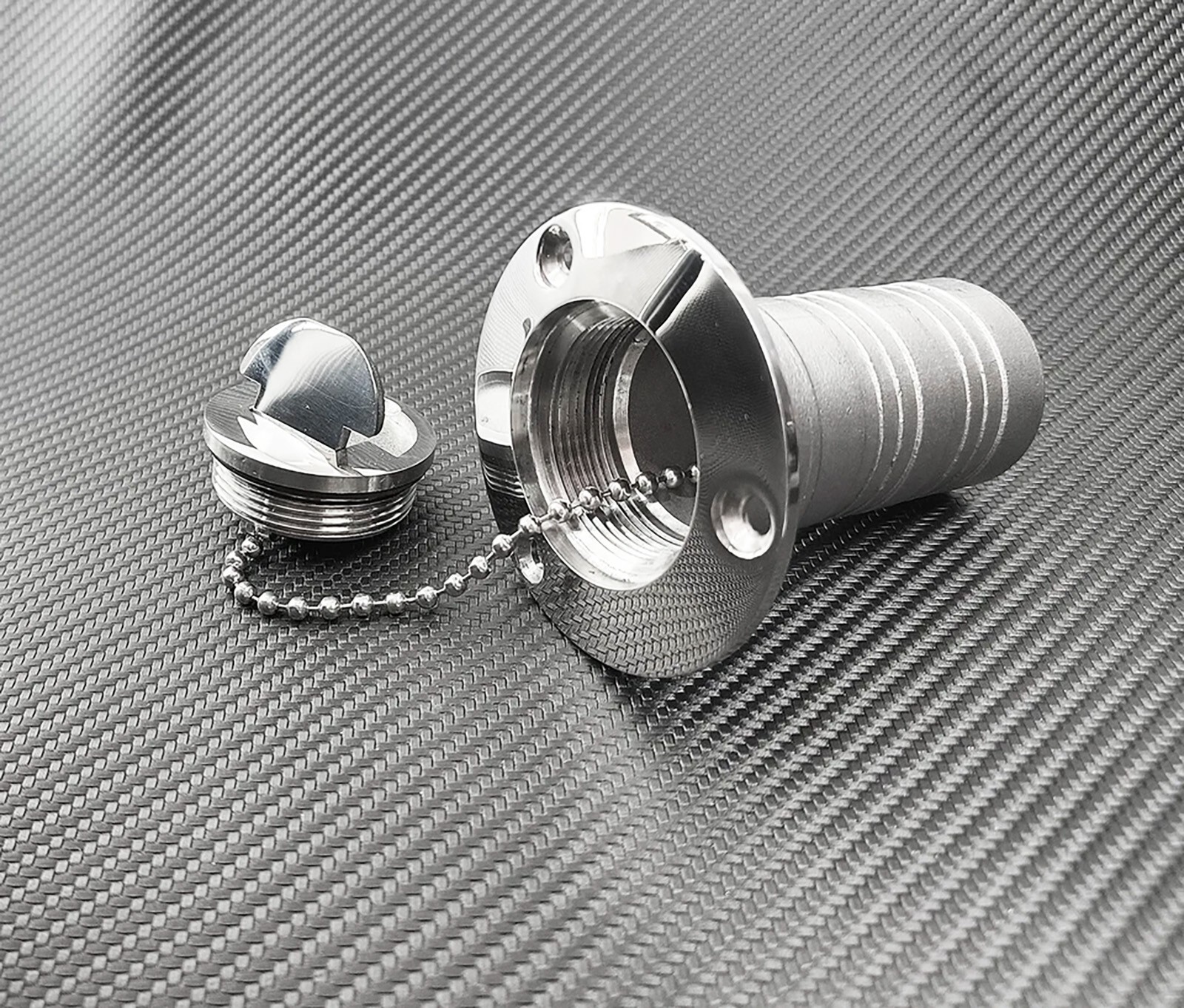 Universal 1.5" Stainless Steel Fuel Filler Neck With Stainless Flip Top Cap