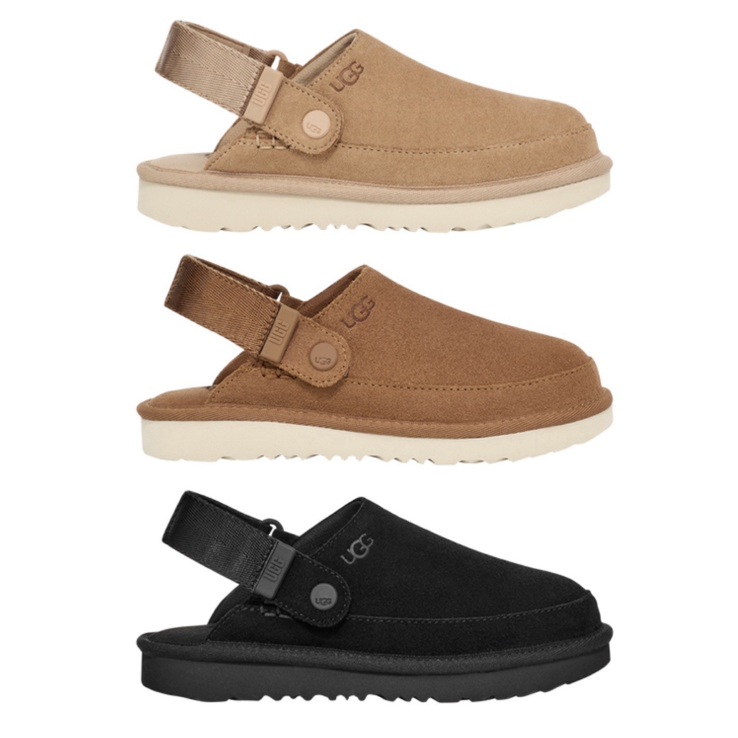 Ugg Kids' Goldenstar Clog Slippers US 4/5/6 BIG KID Driftwood/Chestnut/Black