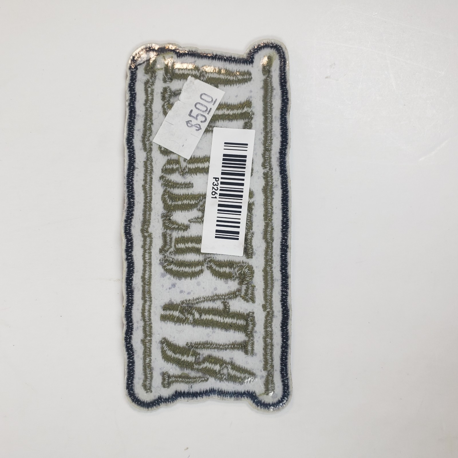 Veteran Tattered Green Script 3 1/4 inch Embroidered Patch (HH39)