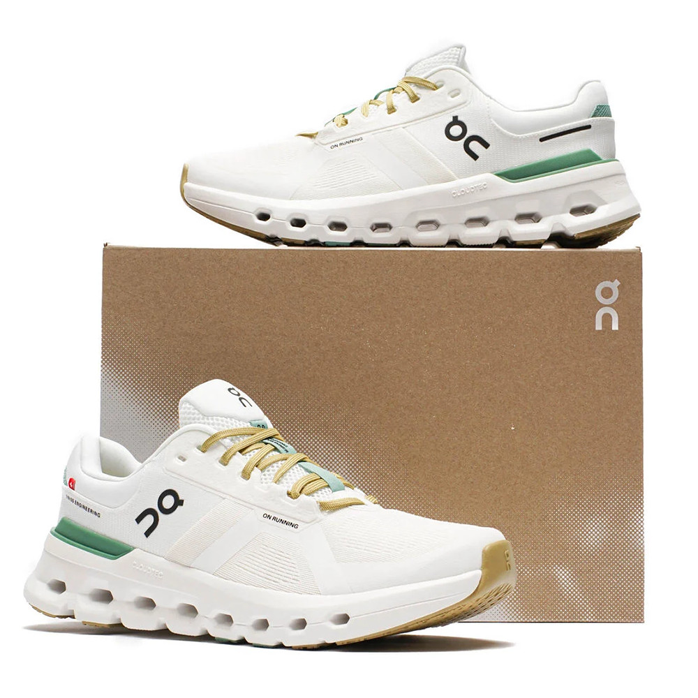 ON Cloudrunner 2 Undyed/Green Running Shoes Superfoam Comfort Women's Sneakers