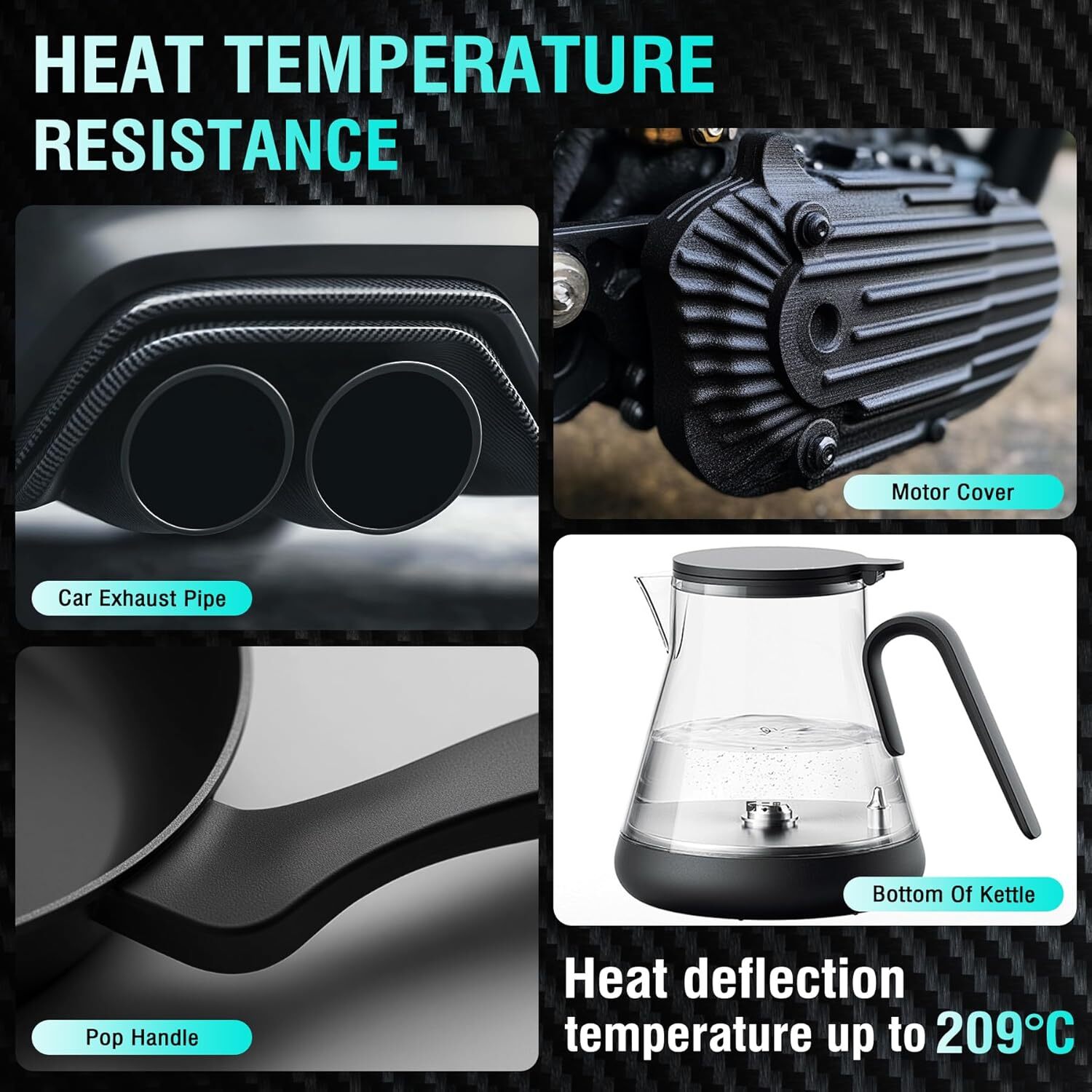 SUNLU Black PA6-CF 3D Printer Filament 1.75MM 1KG Carbon Fiber Nylon Filament