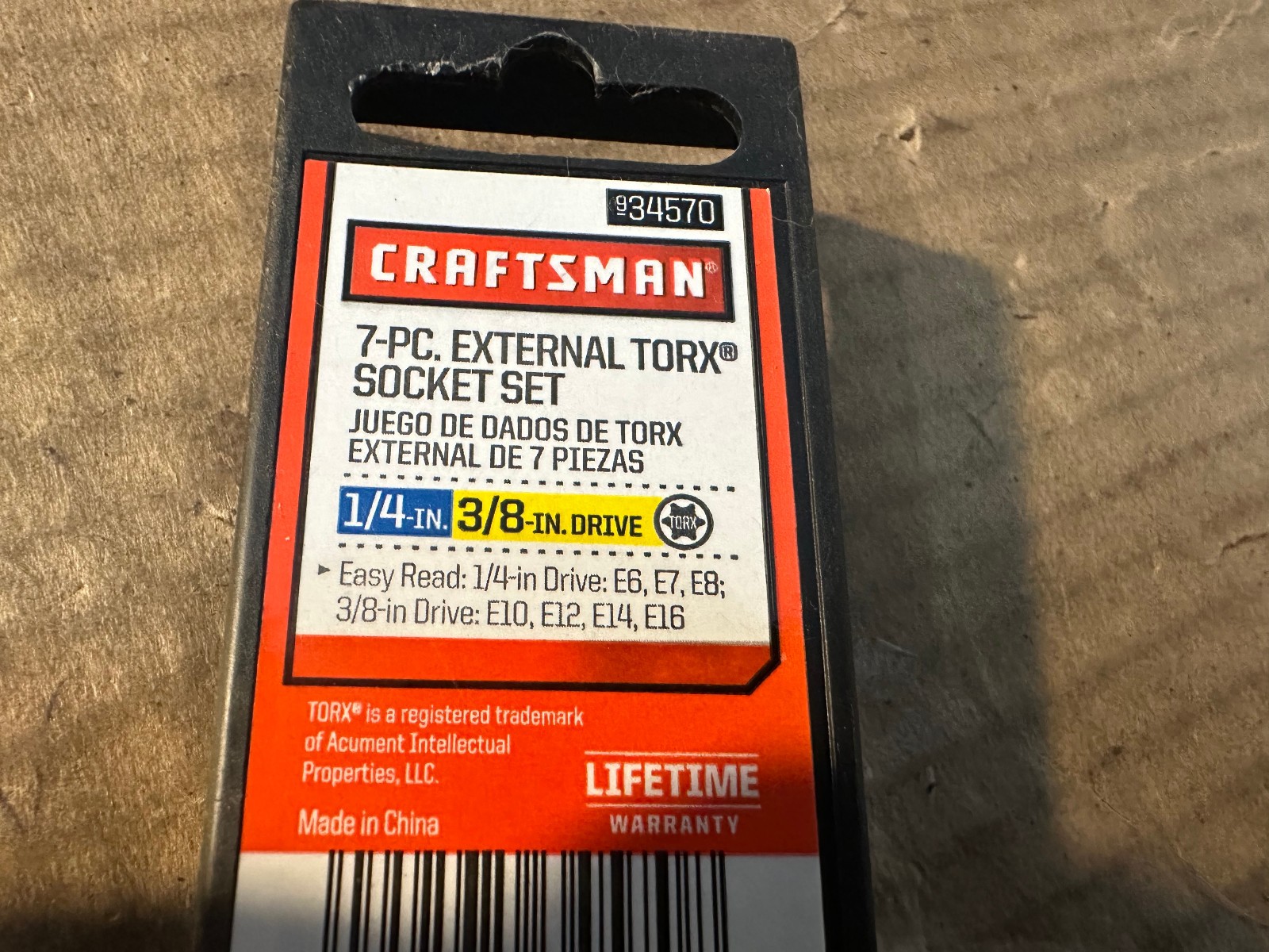 *NEW* CRAFTSMAN 7 PIECE EXTERNAL TORX SOCKET SET 1/4" & 3/8" DRIVE E6-E16 #34570