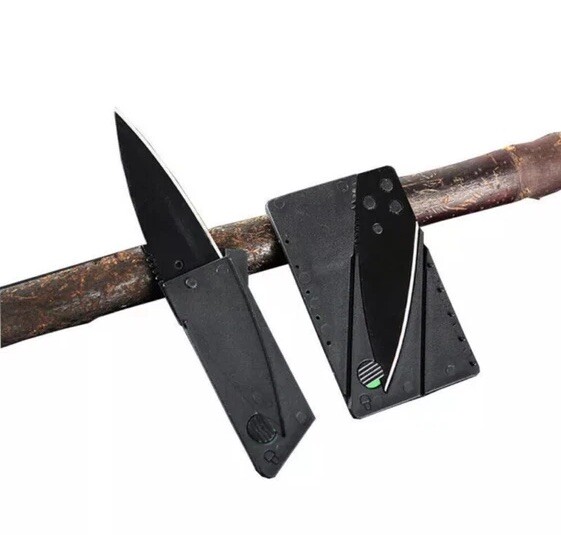 Folding Thin Cardsharp Knife Black Razor Sharp Wallet Credit Card Survival Tool