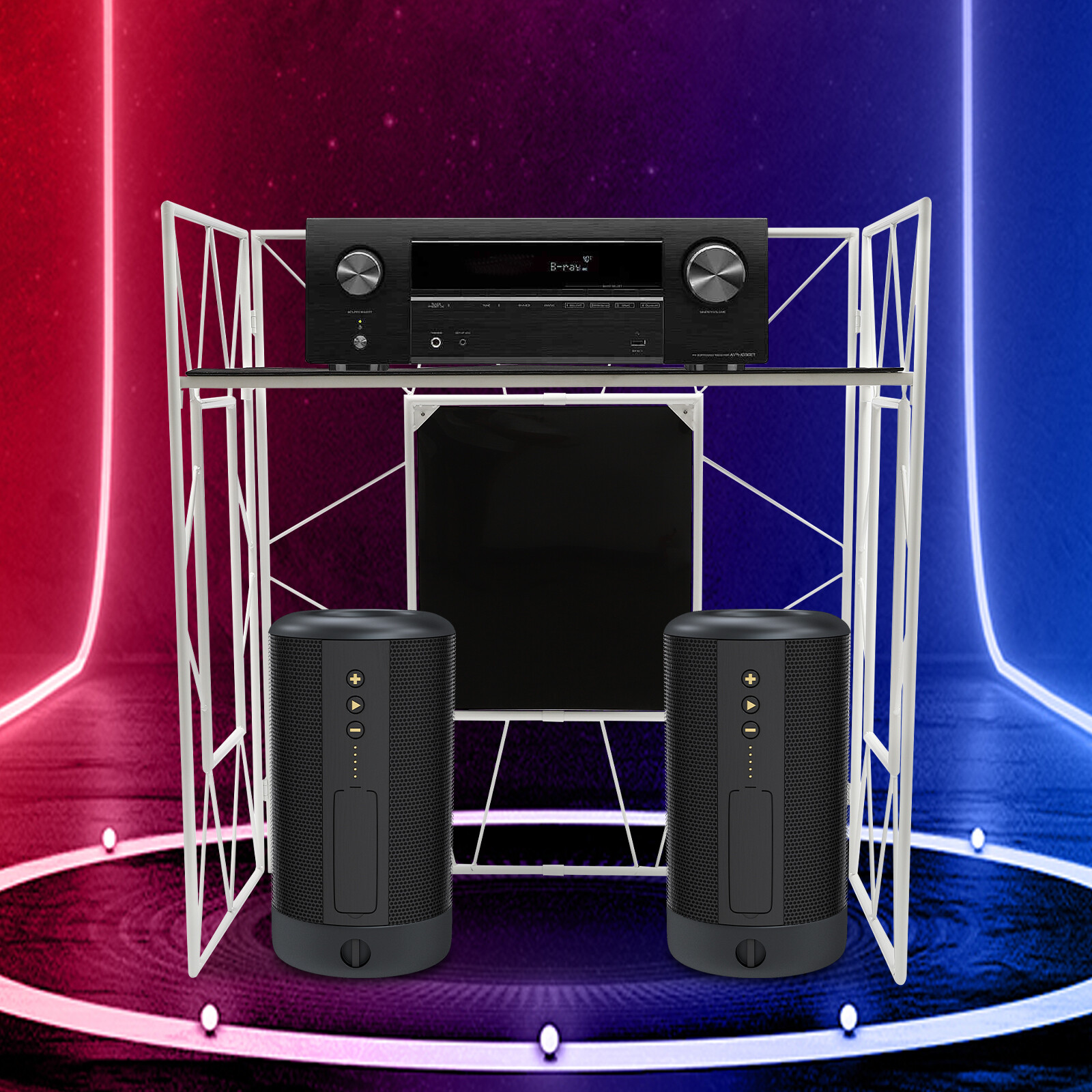 DJ Display Stand, DJ Event Booth Facade, Portable DJ Facade Booth Table, DJ Cont