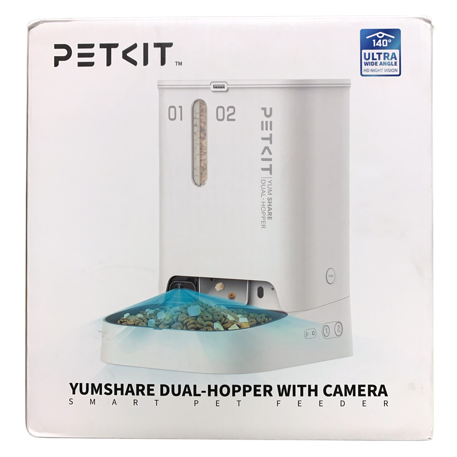 PetKit YumShare Dual-Hopper with Camera Smart Pet Feeder, 5L Capacity Total