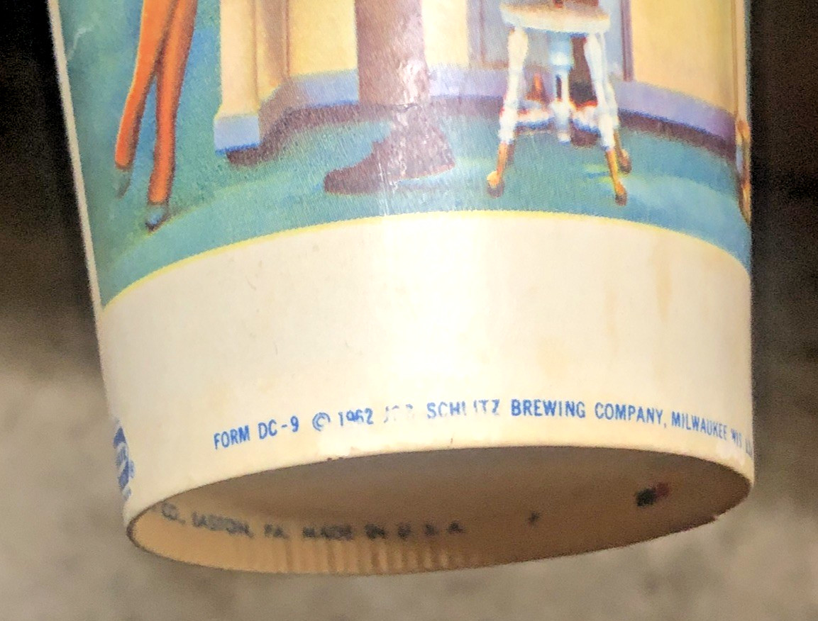 vintage SCHLITZ beer wax paper cup LOT OF 7pcs SOLO,DIXIE,LILY 1959-1966 RARE