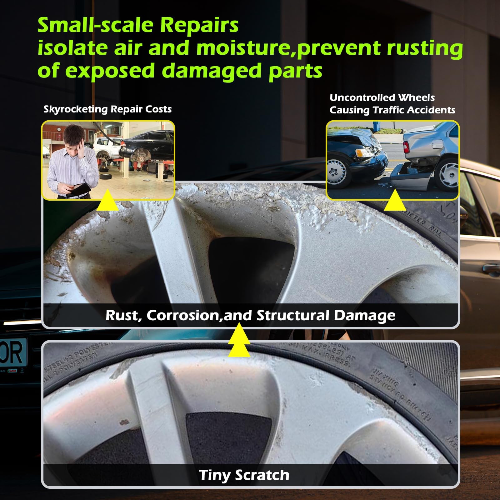 Touch Up Paint Kit For Universal Silver Rim Paint Professional Finish Kit