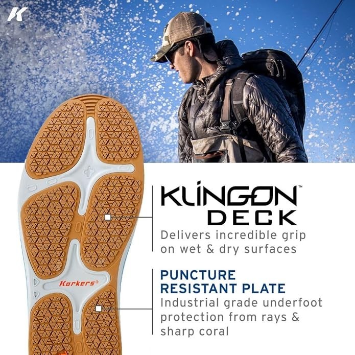 Korkers Salt Sneaker Boot Fixed Kling-On Deck Sole Size 14