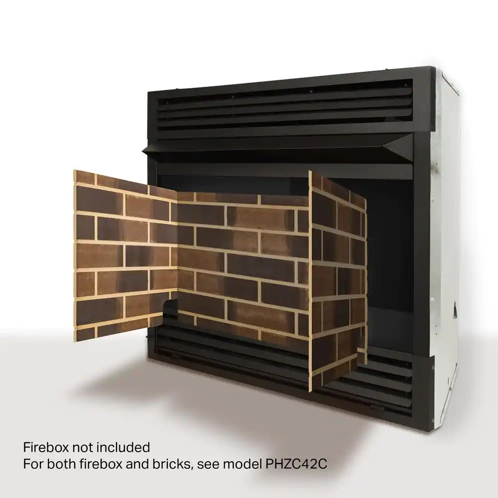 Firebrick Panel Set for 42 In. Zero Clearance Ventless Dual Fuel Fireplace Inser