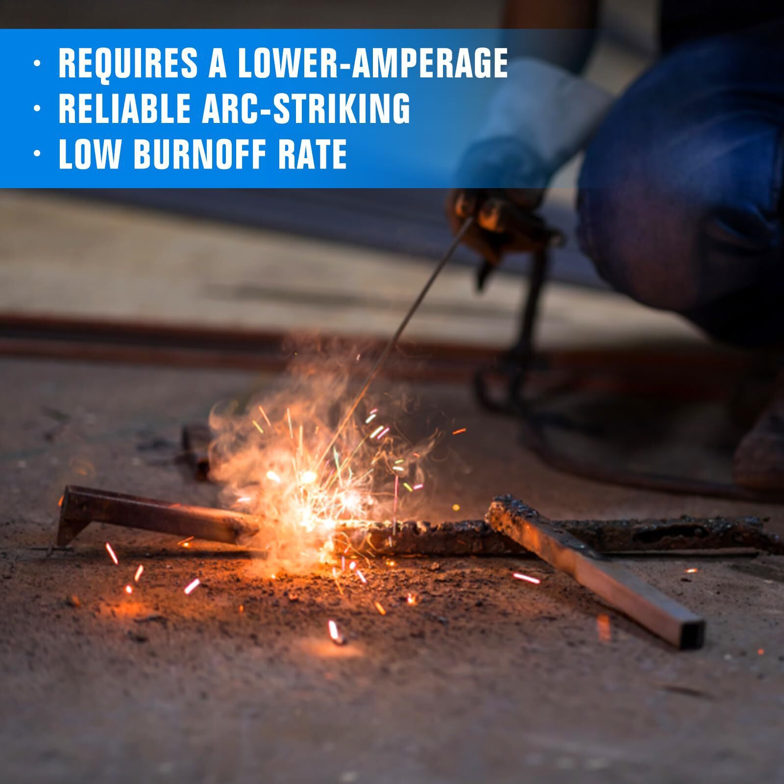 J422 Carbon Steel Stick Welding Electrode Rods, 1/8", 4.5 lb Pack