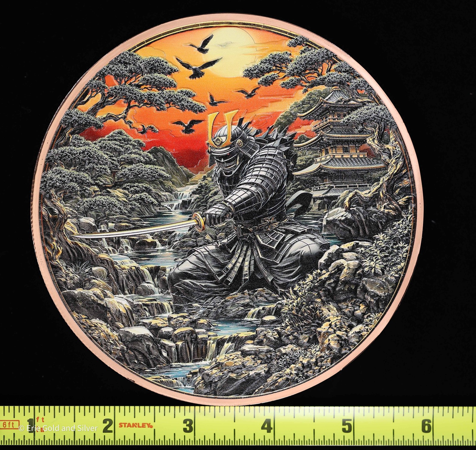 Warriors Samurai Colorized 1 Kilo Copper Round w/Capsule