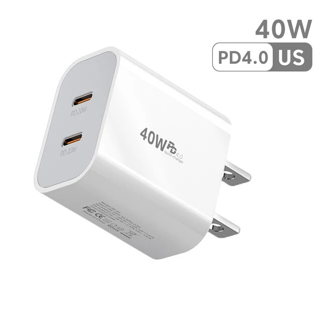 40W USB C Wall Charger Block Type C Fast Charging Cube Brick Box For iPhone Lot