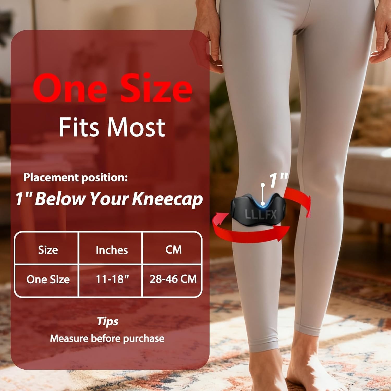 2 Pack Patellar Tendon Support Straps, Adjustable Non-slip Patellar Band, Black