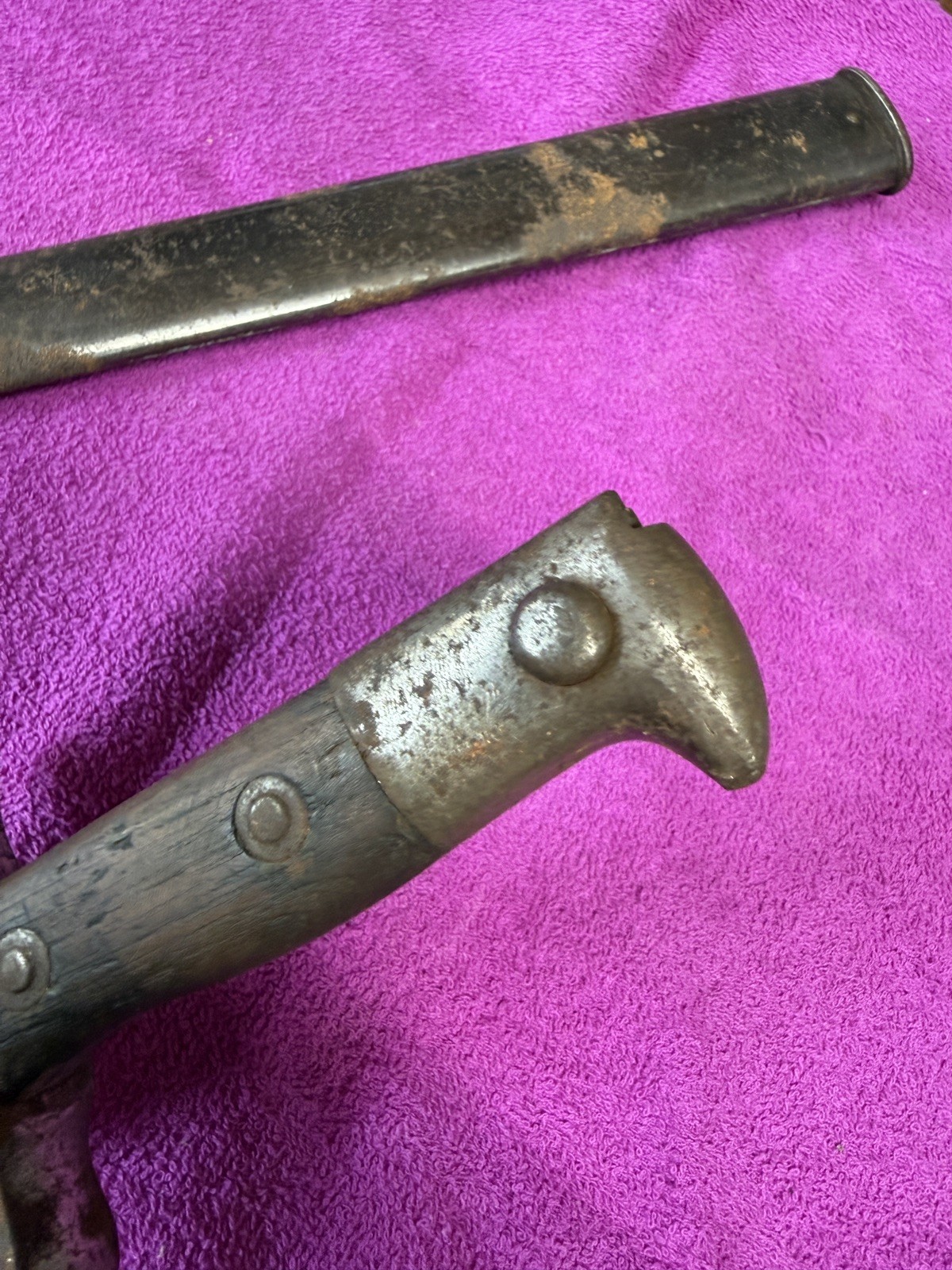 US ARMY PRE WWI US KRAG JORGENSEN BAYONET-DATED 1902-WITH SCABBARD